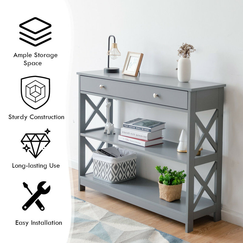 Union 100 cm W Console Table, Grey