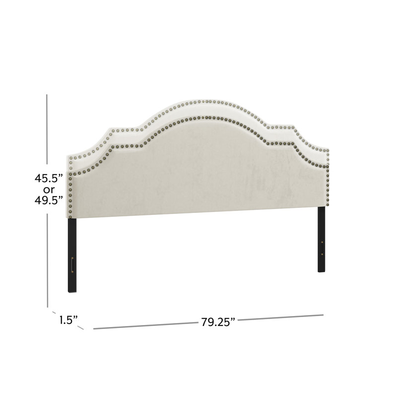 Tête de lit tapissier réglable Bolser, Crème, Très grand