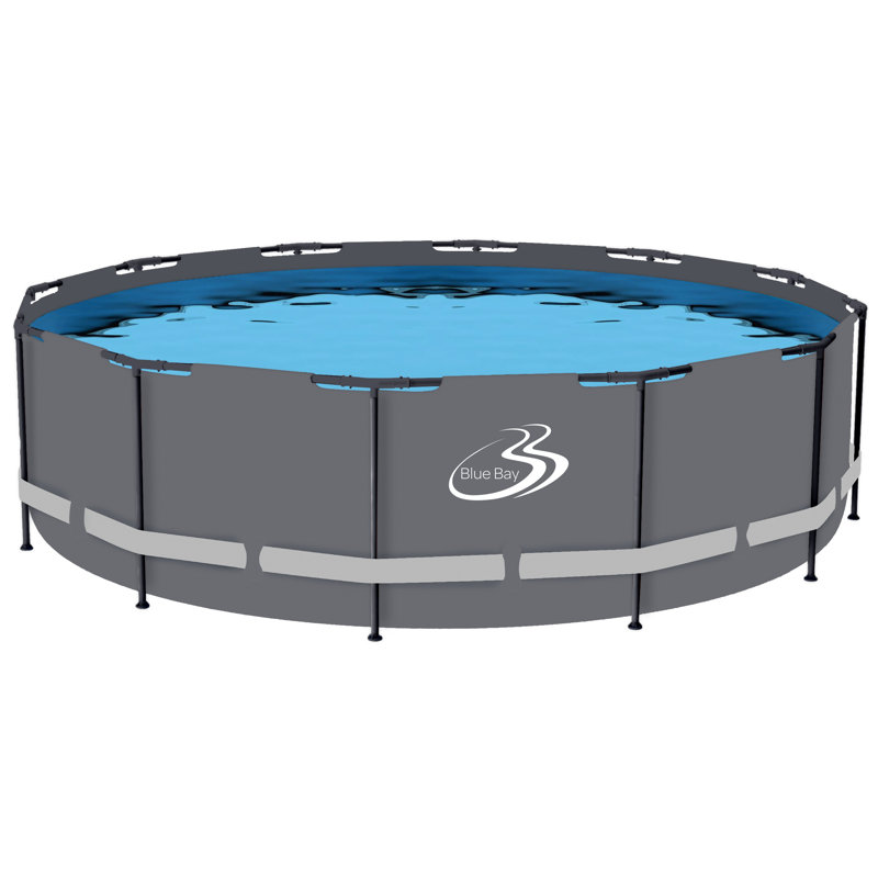 Bluebay 4 ft x 15 ft Frame Set Pool, Gray