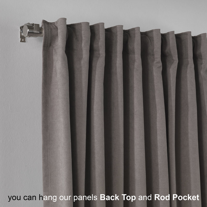 Solid Room Room Darkening Tab top Curtain Panels, 52" W x 108" L, Stone
