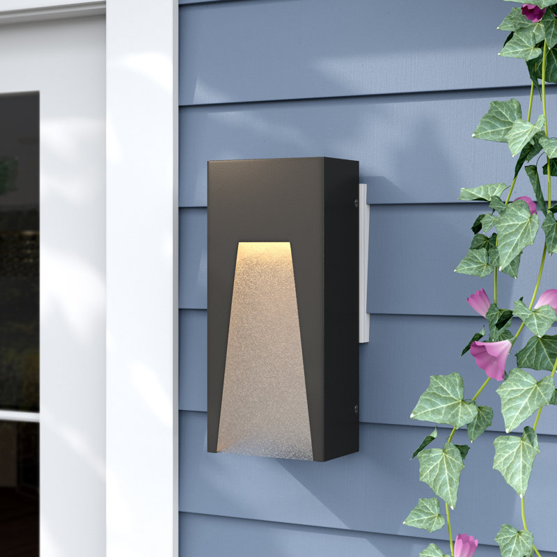 Luminaire à cloison d'extérieur à DEL Robstown, H 13,25 po x l 6 po x P 3,63 po, Argent, bronze