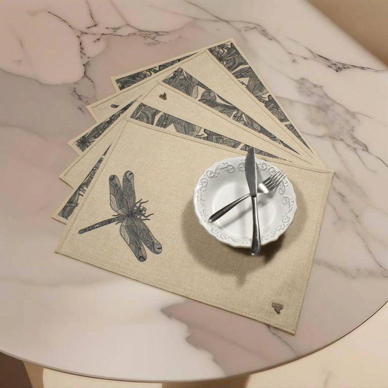 Hemp Dragonfly Rectangular Placemat (Set Of 6)