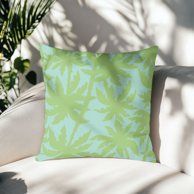 Coussin décoratif d'extérieur California Dreaming, Carré 16 po, Bleu