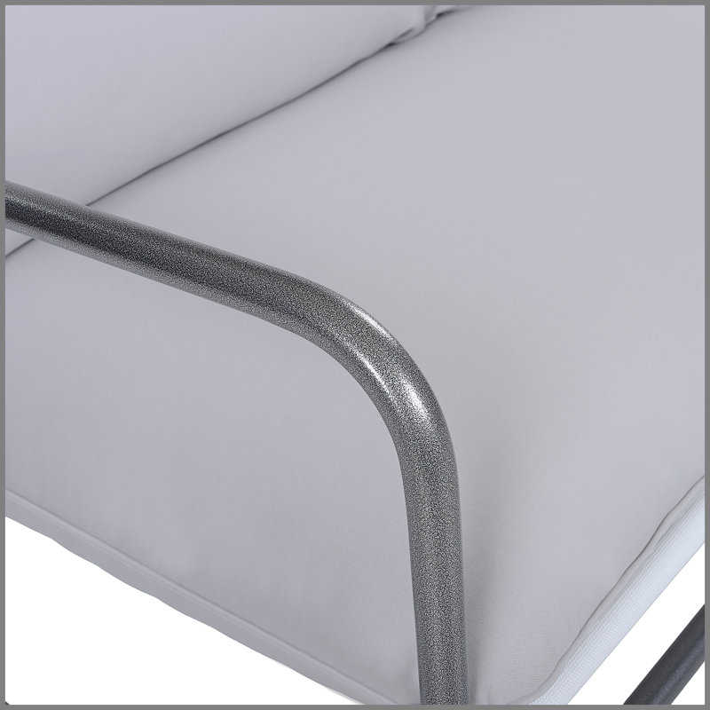 Ensemble de 2 fauteuils d'extérieur avec cadre en aluminium et canapé simple avec coussin amovible résistant à l'eau
