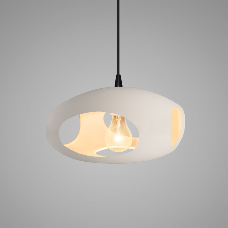 Luminaire suspendu géométrique à 1 lumière Logan, Noir mat, Bisque