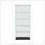 Vitrine à 4 niveaux en verre avec 5 modes DEL dynamiques, portes doubles et tablettes fixes pour un accès facile, vitrine au sol pour le bureau à domicile ou la présentation de magasin