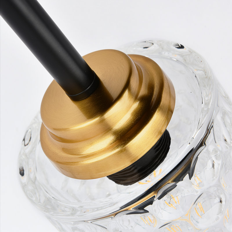 Plafonnier semi-encastré 3 lumières en verre noir