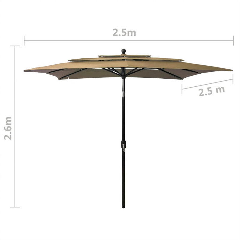 Lilyanna Market Parasol, Taupe