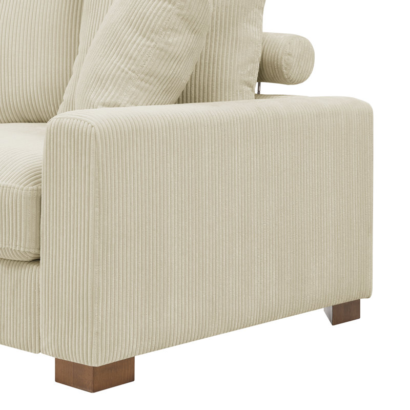 86'' Corduroy Loveseat, Cream