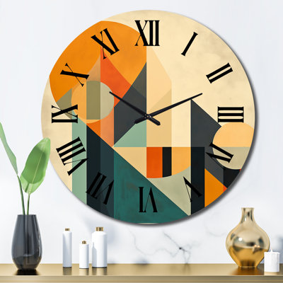 Horloge murale pleine lune symphonique Mid-Century