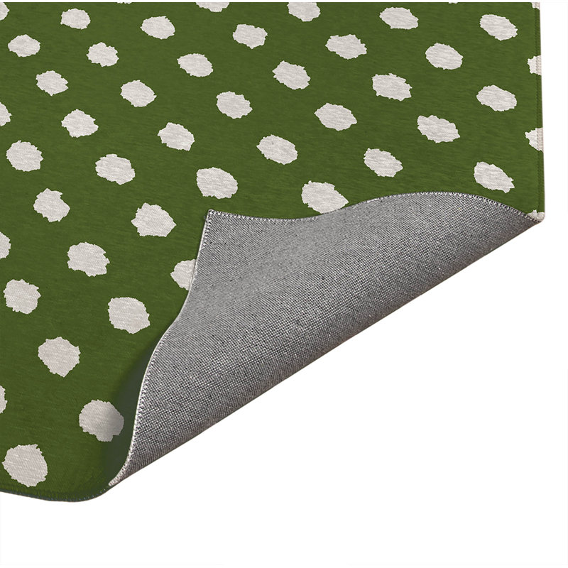 Paillasson d'intérieur Grunge Dot, Vert olive, L 84 po x L 60 po