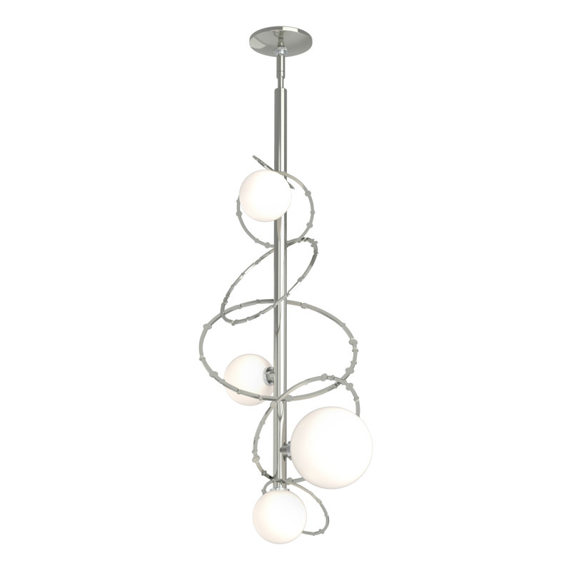 Luminaire suspendu Olympus - verre opale, Argenté