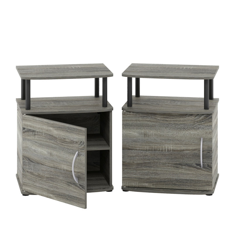 Ouest Side Table with Storage, French Oak Grey/Black