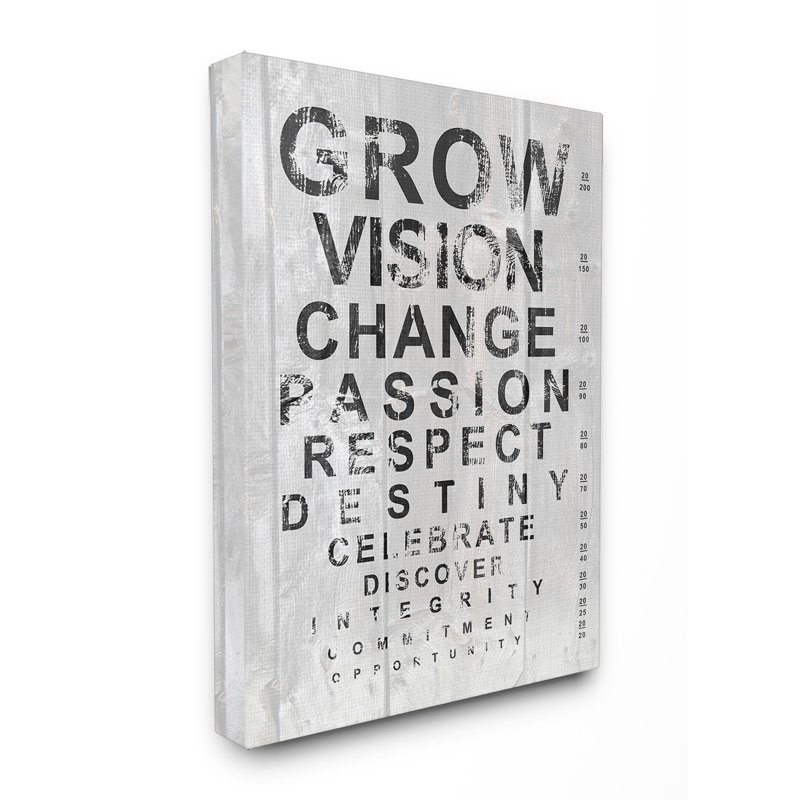 «Grow Eye Eye Inspirational», reproduction d'art textuel, H 20 po x l 16 po x P 1,5 po, Toile tendue