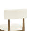 Deux chaises de salle à manger en chêne noyer avec tissu beige, dossier ouvert, hauteur de siège de 19 po, largeur de 20 po, profondeur, produit de 22 po, poids de 36 lb, côté paquet de 2