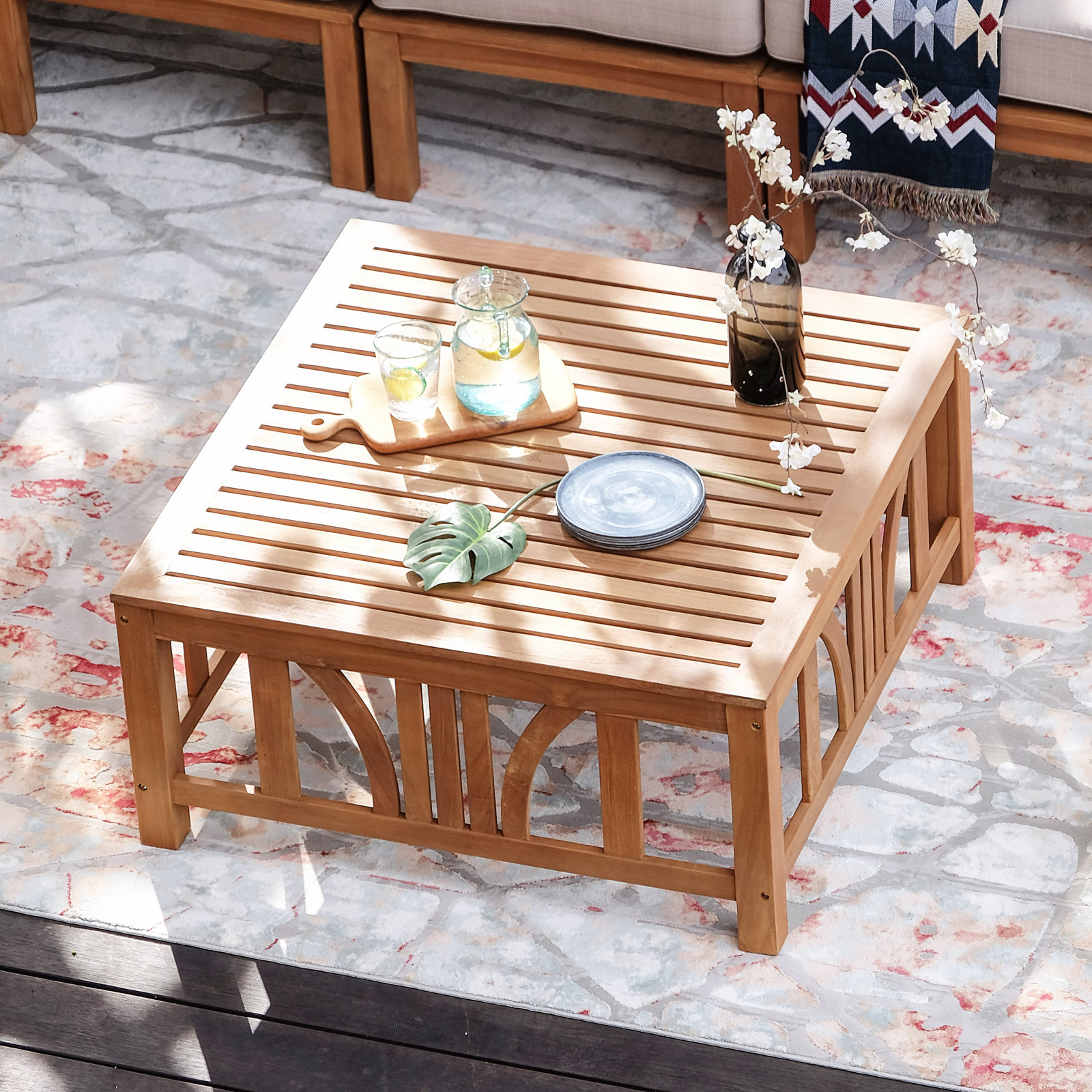 Brunswick 6-Person Teak Patio Seating Group, Beige