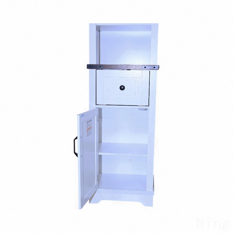 Farmhouse Tall Linen Tower Storage Cabinet, Bathroom Storage With Drawer And Adjustable Shelves, White