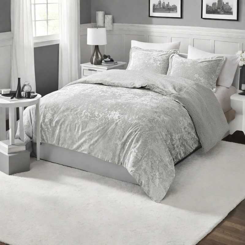 Ensembles de literie en velours de sherpa luxueux, style moderne pour le confort de la maison