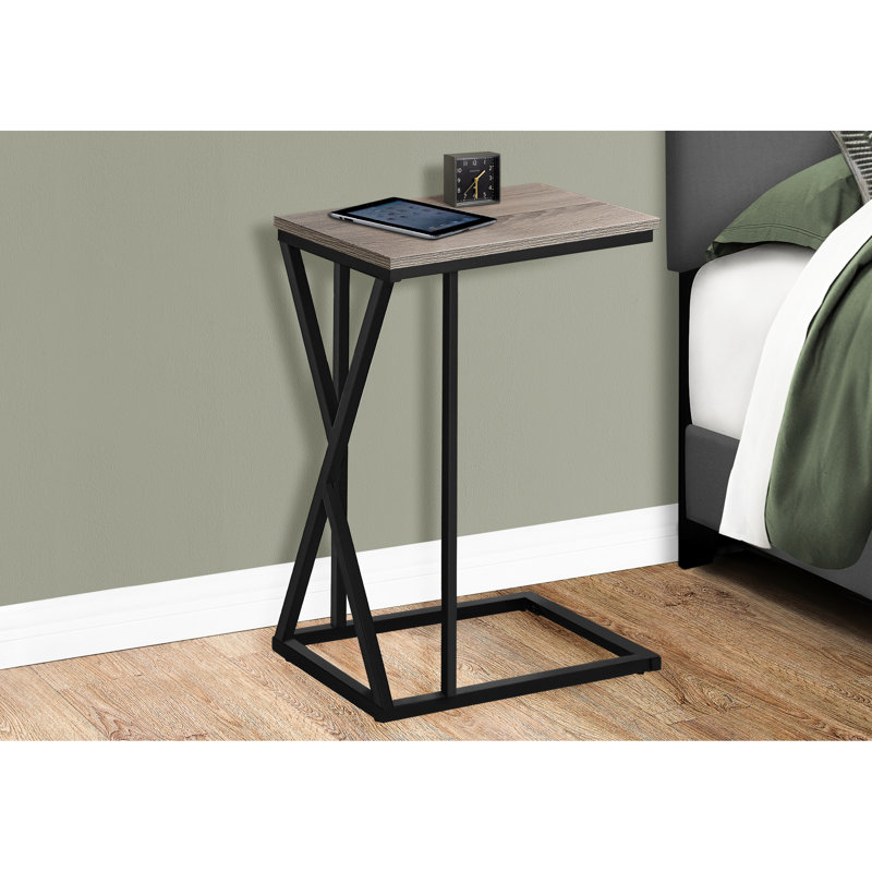 Table de bout avec charme - taupe et éléments métalliques