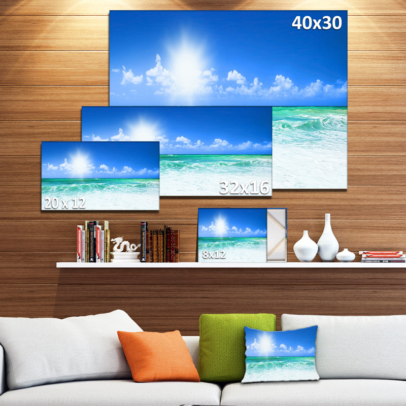«Beautiful Beach Seascape», reproduction de photo sur toile tendue, H 16 po x l 32 po