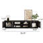 Meuble télé 78,74 po avec grain de bois brun et console Mid-Century moderne avec 4 armoires-1783117123