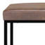 Petit banc de repose-pieds contemporain en cuir végétalien l 26 po Reynolds avec siège rembourré et base en métal-861404344-834991406