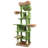 68" Tall Multi-Level Green Cat Tree with Hammocks, Hanging Basket, Cat Cave, Removeable Cushion, Scratching Posts