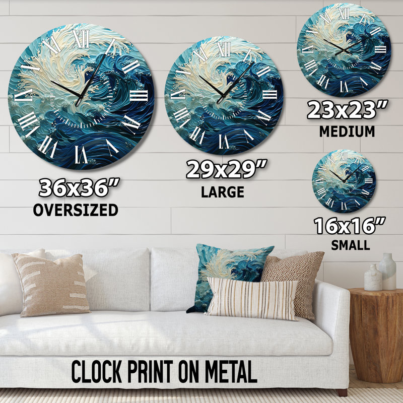 Horloge murale Glacier Glacial Sprial Pointillism I, Surdimensionné