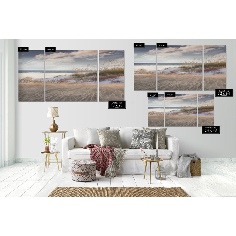 Une image multi-pièces "de l’herbe" de la mer de qualité supérieure sur toile, H 24 po x l 36 po x P 1,5 po