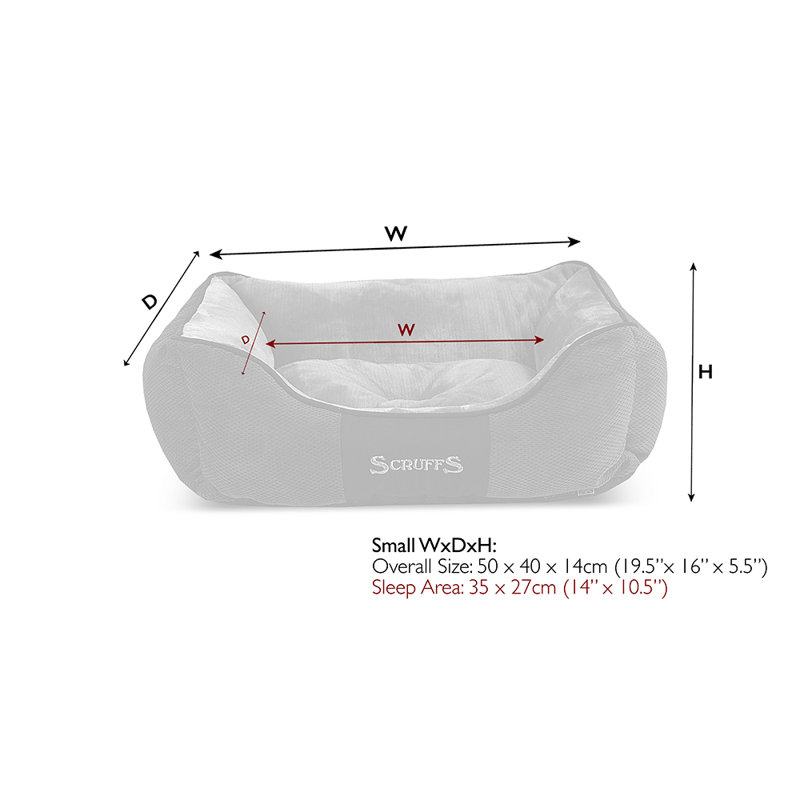 Chester Polyester Pet Bed, Chocolate/Tan, 16cm H x 50cm W x 40cm D