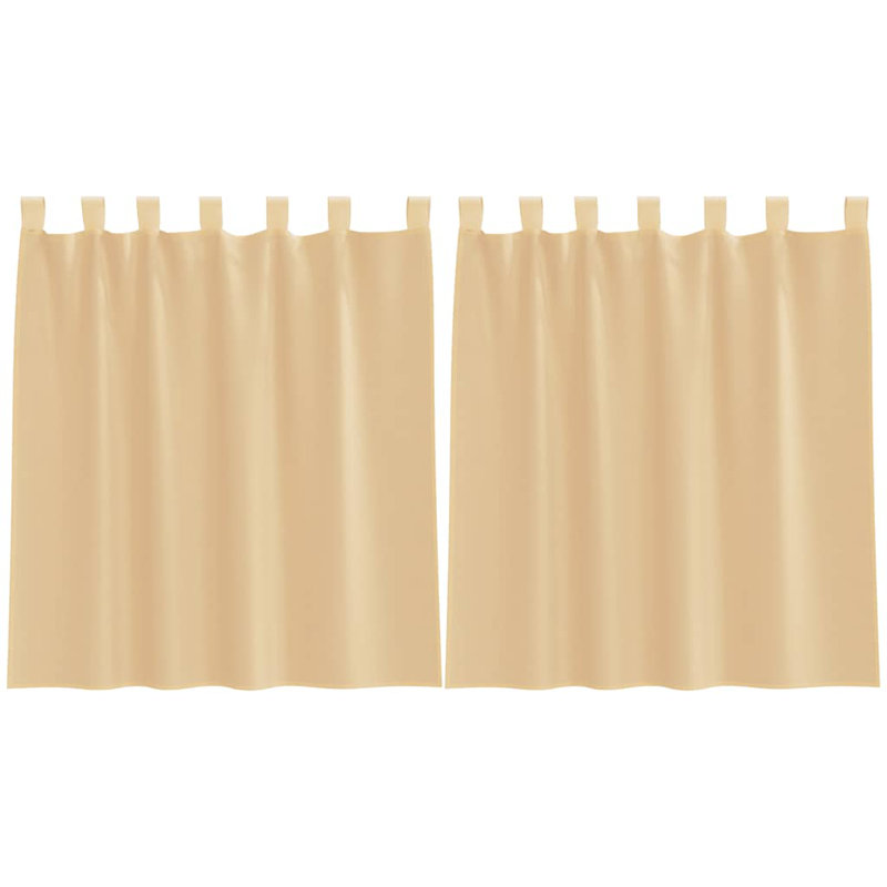 Voile Curtains With Rod Pockets 2 Pcs, 140cm Width x 140cm Drop, Sand