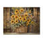 Bouquet de brise d'été à la grange - Art mural en bois tournesols - sur bois de pin naturel-1250583739