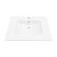Lavabo de meuble-lavabo rectangulaire blanc de 30,2 po x 18,5 po, emplacement pour un robinet, faible absorption d'eau, teinture, comptoir de salle de bain simple, rangement, conception pratique
