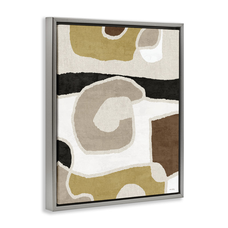 Cadre flottant Earthy Boho Geometrics, design par Amber Sterling, Cadre flottant gris lustré, H 21 po x l 17 po