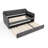 Twin Size Upholstered Daybed with Pop-Up Trundle & USB Charging, Modern Fabric Twin Bed,Grey-1278743023