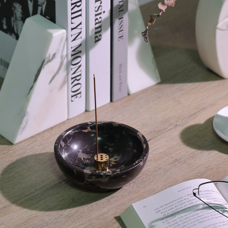 Brûleur d'encens en marbre, Noir