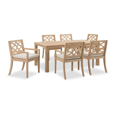 Morell 6 - Person Rectangular Eucalyptus Outdoor Dining Set With Cushions by Birch Lane