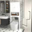 Organisateur d'armoire au-dessus de la toilette, tablette de salle de bain en bois blanc avec toilette amovible, panneau de rangement mobile