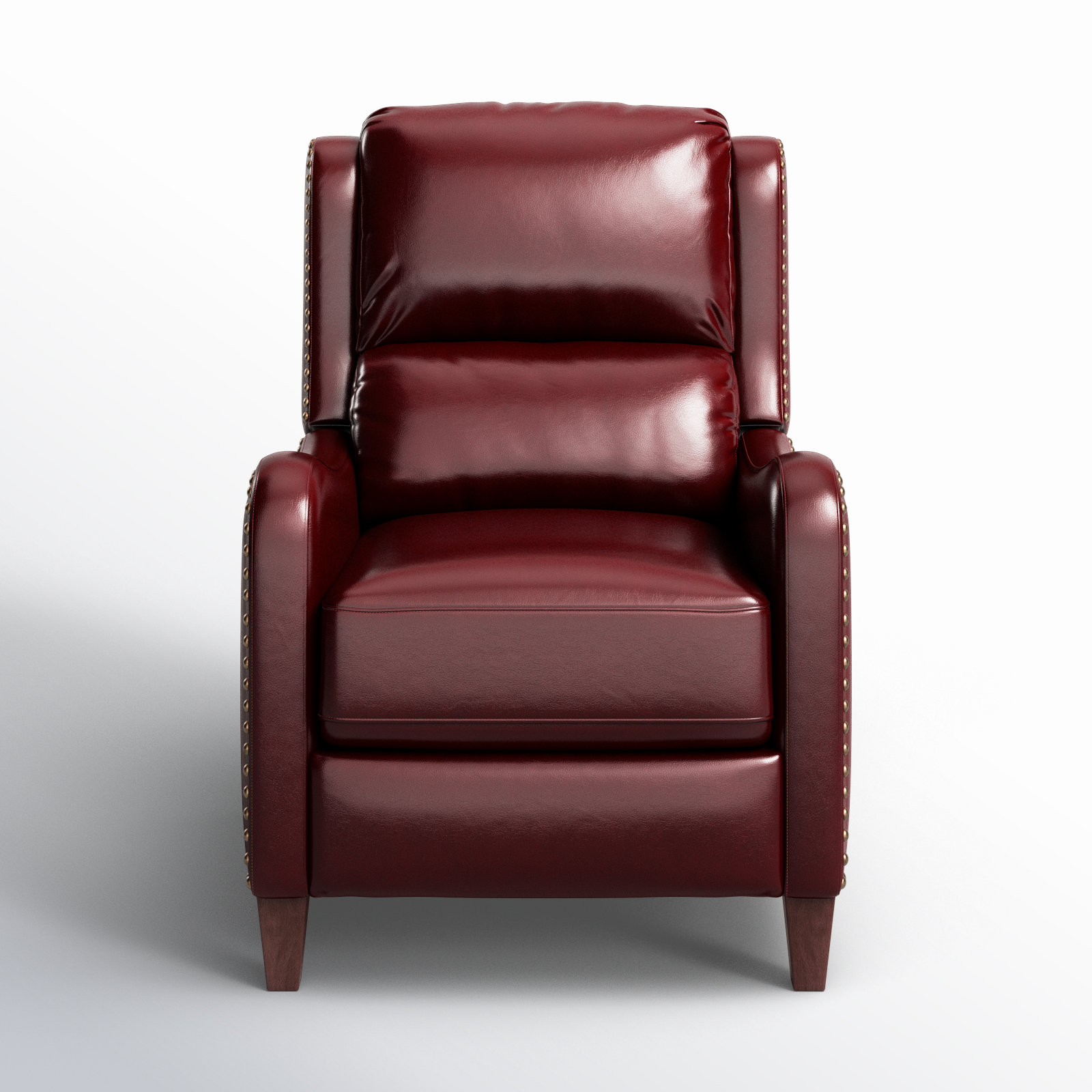 Beecher 29" Genuine Leather Manual Recliner, Burgundy Top Grain Leather