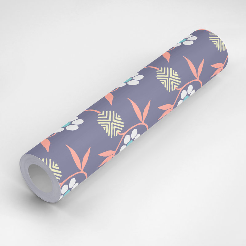 Rouleau de papier peint Nomad Kimono, Prune poussière, L 24 po x L 10 pi