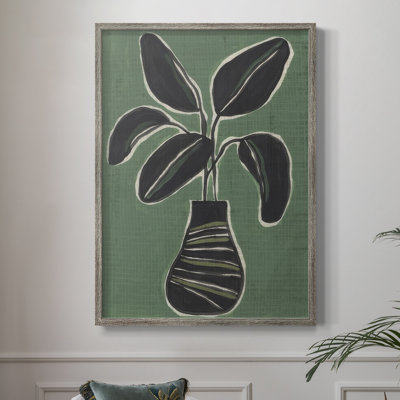 Jade Potted Palm I Framed Print - Solid Wood