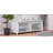 Distressed Shutter Storage Bench with Acacia Veneer for Retro Charm for Living Room, Entryway ()-328384141