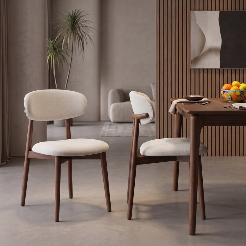 Ensemble de 2 chaises en bois de frêne Lumina, Noyer