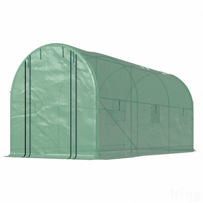 Walk-in Tunnel Greenhouse with 2 Support Rods