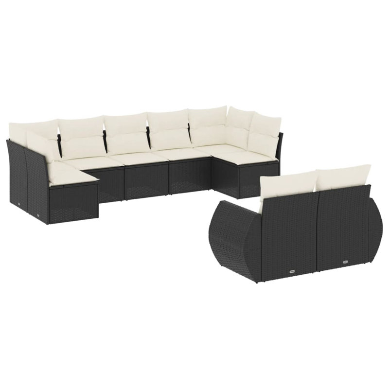 Vidaxl Garden Sofa Set Black, Cream White