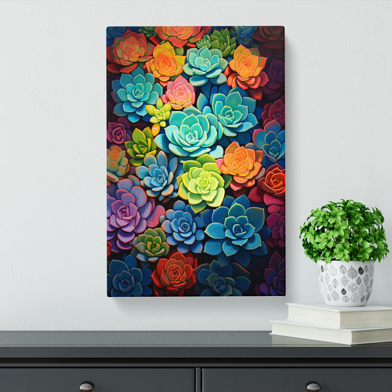 Succulent Modern - No Frame Print, 60cm H x 40cm W x 3cm D