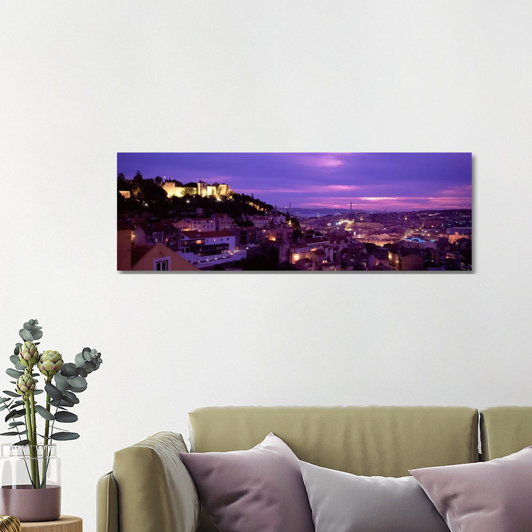 Rooftop View Of Alfama District, Lisbon, Portugal by Panoramic Images - Wrapped Canvas Panoramic Print