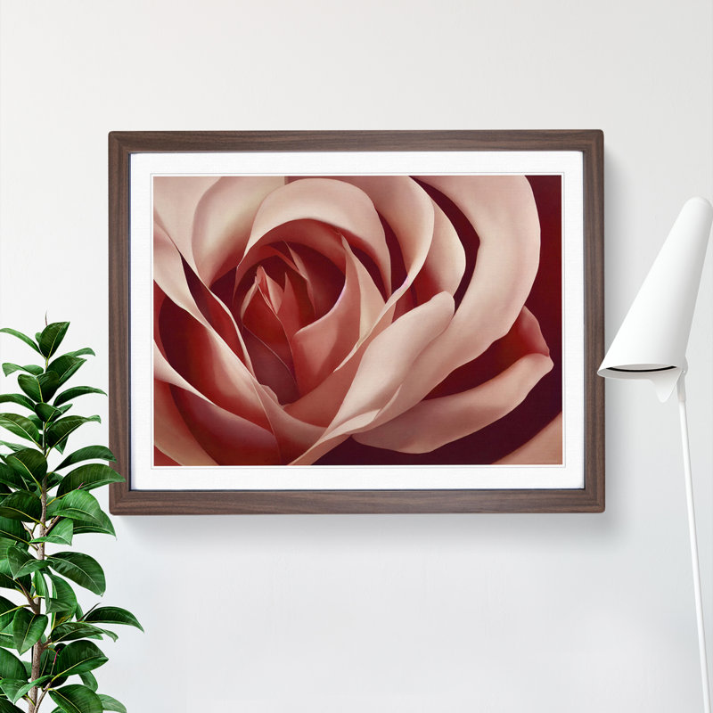 Unforgettable Rose Flower - Framed Print, 46cm H x 64cm W x 2cm D, Walnut