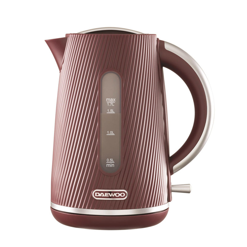 Daewoo Cascade 1.7L 3000W Fast Boil Electric Kettle Modern Sage, Black & Ruby, Ruby