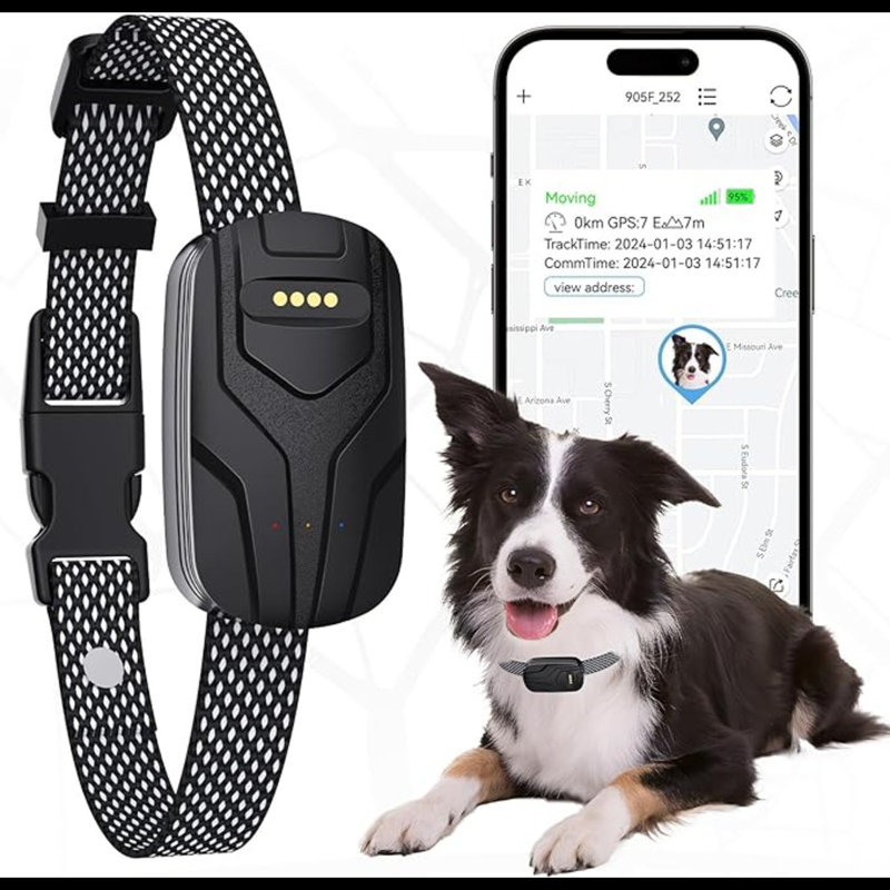 GPS Tracker & Health Monitoring For Dogs,Wireless Fence 2 In 1 Pet Tracking Smart Collar,Unlimited Range,Real-Time GPS Tracker For Pets,Wellness & Escape Alerts Waterproof,Works With Any Smartphone